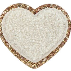Stoney Clover Lane Blanc Glitter Heart Patch NWT